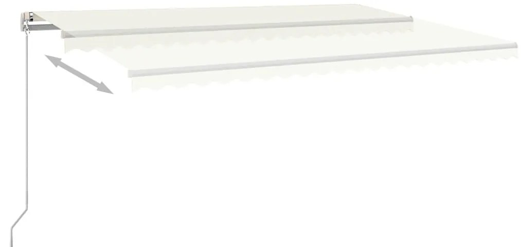 Toldo automático com LED e sensor de vento 5x3 m cor creme