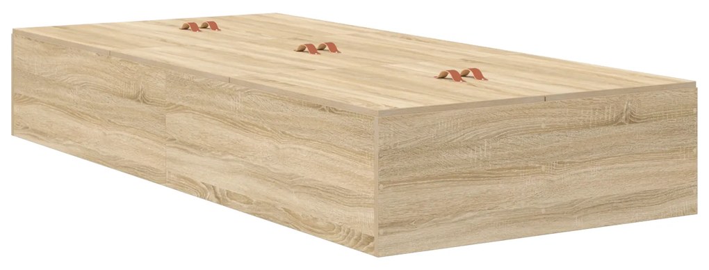 Cama de Armazenamento em Carvalho Sonoma 75x190 cm em Madeira Engenhar