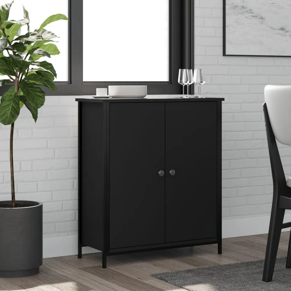 vidaXL Aparador 70x30x80 cm derivados de madeira preto