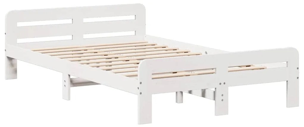 Cama sem colchão 120x190 cm madeira de pinho maciça branco