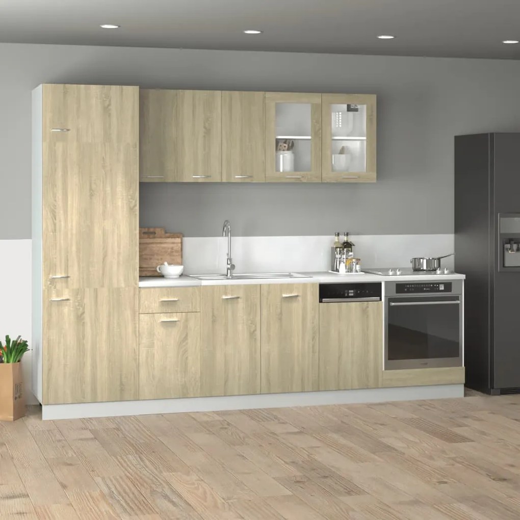 Conjunto móveis de cozinha “Lyon” 8 pcs carvalho sonoma