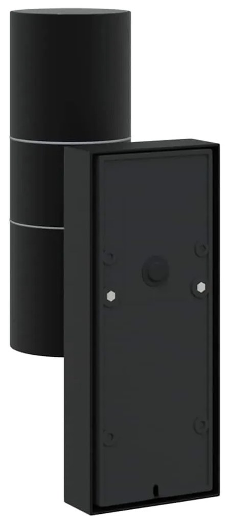 Luz de Parede Externa Preta Aço Inoxidável IP44