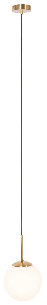 Candeeiro suspenso inteligente dourado com vidro opalino incl. Wifi P45 - Flore