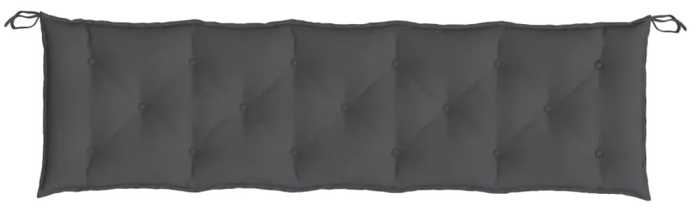 Almofadões banco jardim 2pcs 180x50x7cm tecido oxford antracite