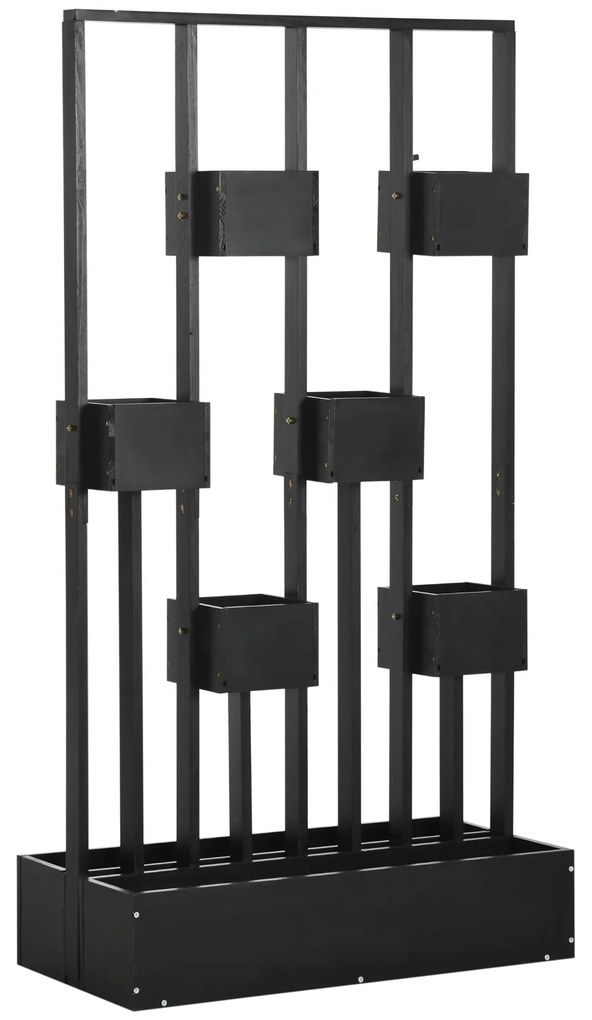 Outsunny Canteiro Elevado com Treliça em Madeira para Plantas Vegetais Flores ou Ervas Aromáticas 90x45x170 cm | Aosom Portugal