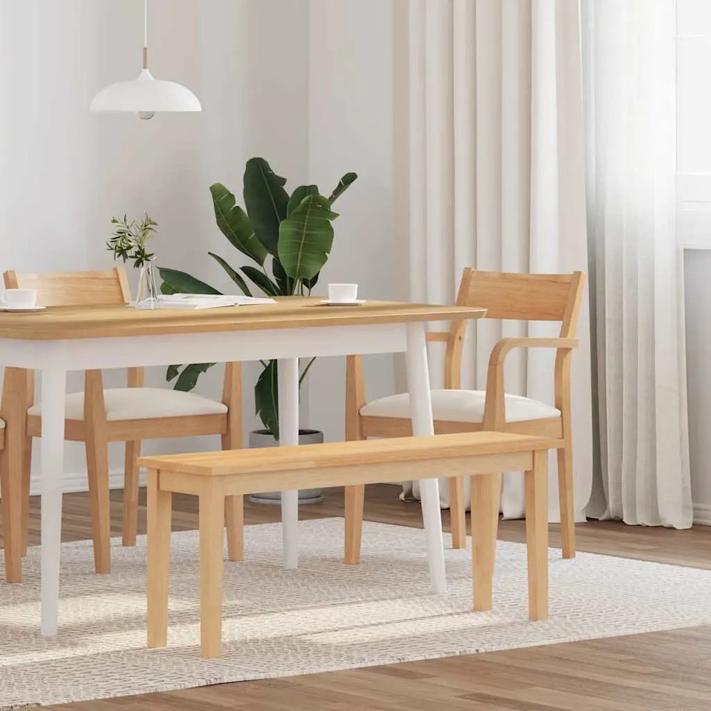 vidaXL Banco 110 cm madeira seringueira maciça