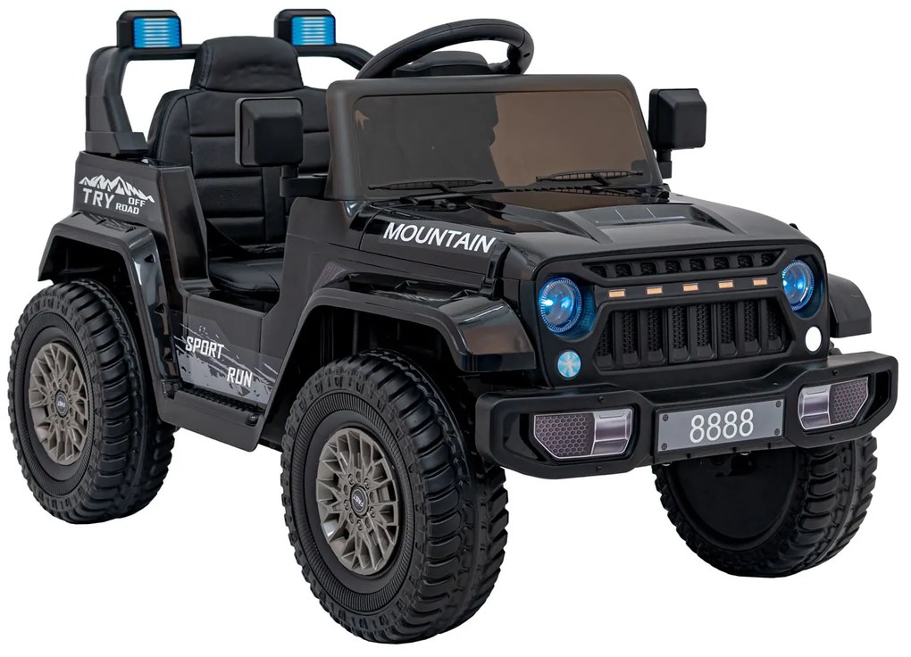 Carro elétrico para Crianças Off Road MOUNTAIN 12V Rodas Espuma EVA, Assento Couro ecológico Preto