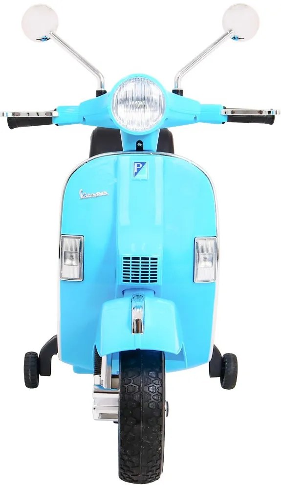 Vespa elétrica para Crianças 12V Scooter, Rodas Espuma EVA assento couro ecológico Azul
