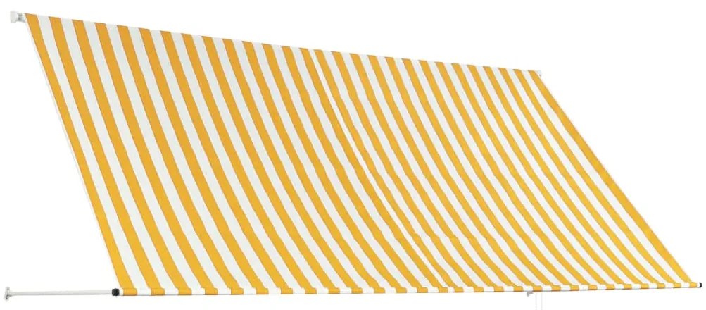 Toldo retrátil 300x150 cm amarelo e branco