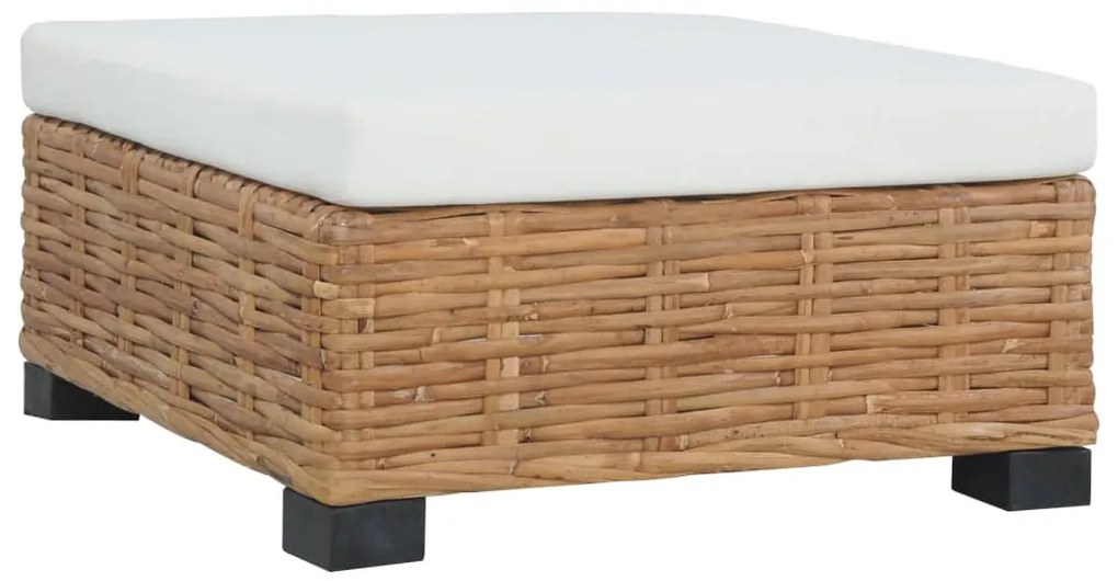 Apoio para os pés com almofadão vime natural