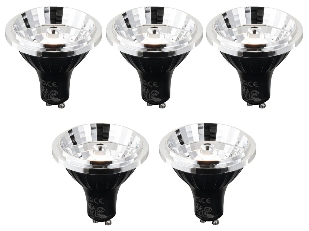 Conjunto de 5 Lâmpadas LED GU10 reguláveis em 3 passos Kelvin 70mm 6W 500 lm 2200 - 3600K
