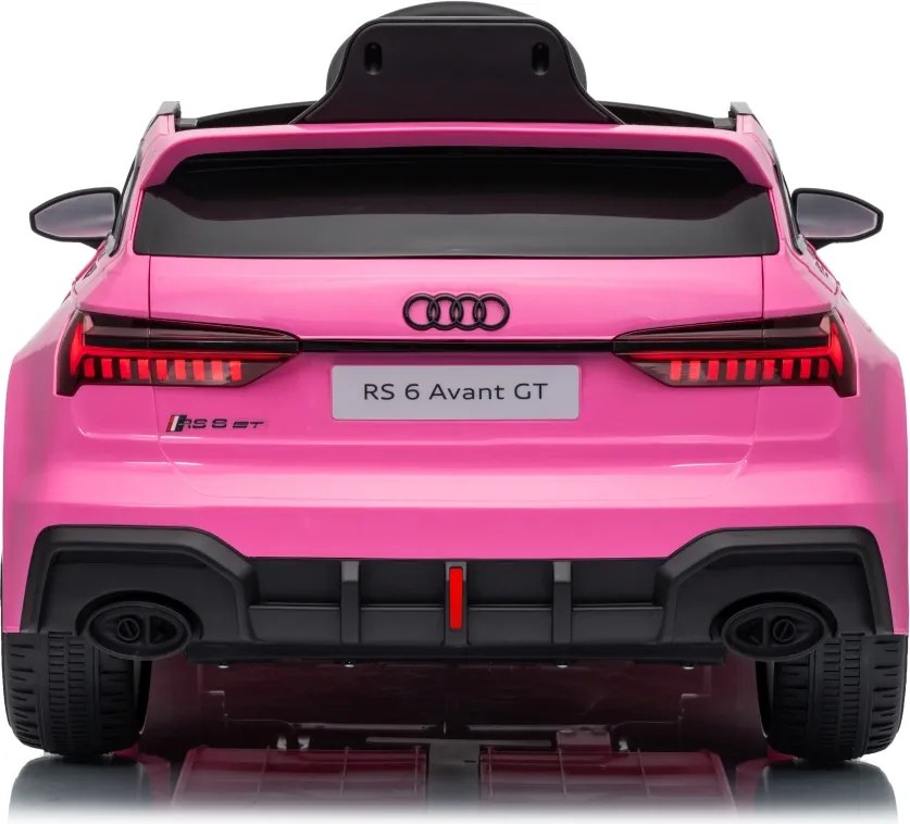 Carro elétrico para Crianças 12V 4x4 Audi RS6 Avant GT Rodas de espuma EVA, Assento Couro ecológico Rosa