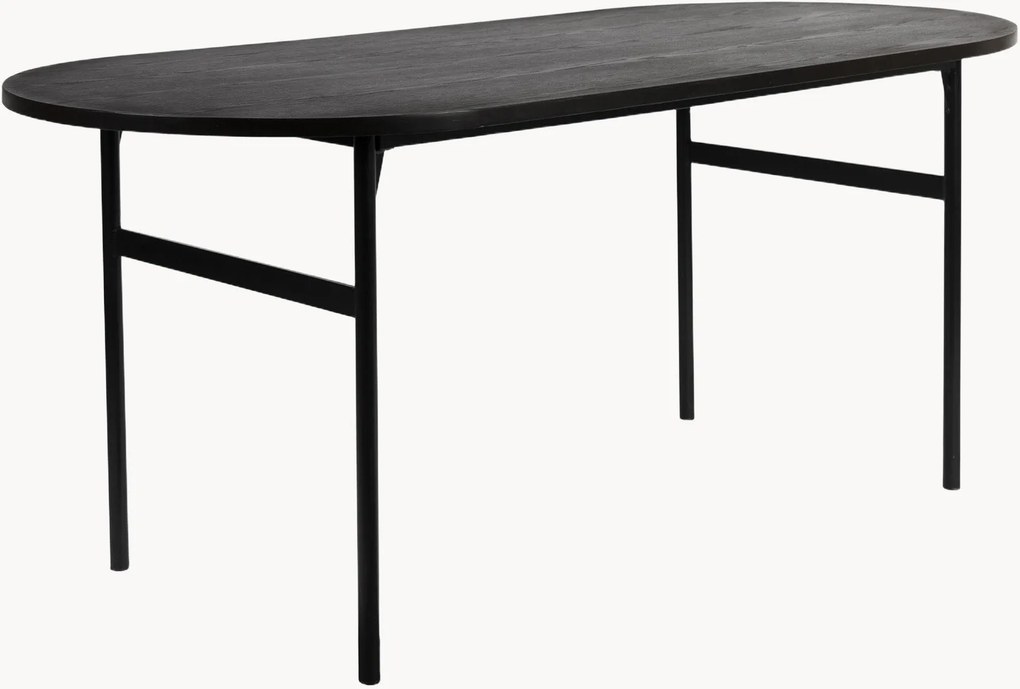 Mesa de jantar oval com tampo efeito madeira Marcio, 180 x 80 cm