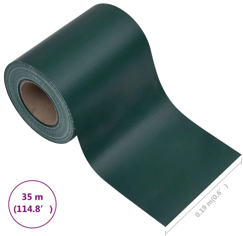 Painel de privacidade para jardim 35x0,19 m PVC verde fosco