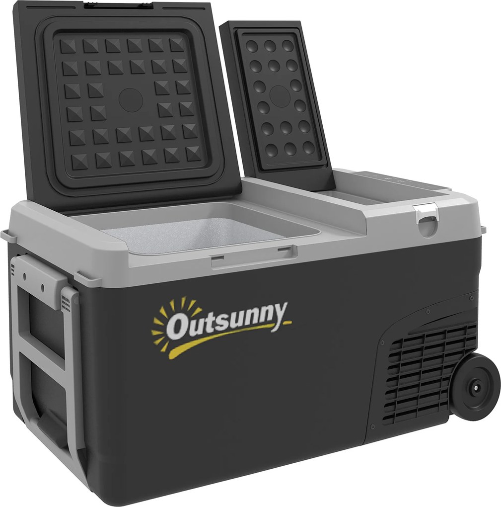 Outsunny Geladeira Elétrica Portátil Congelaor e Refrigerador com 2 Zonas 27 L 12/24 V Dc e 100 240V Ac Até 20°C | Aosom Portugal