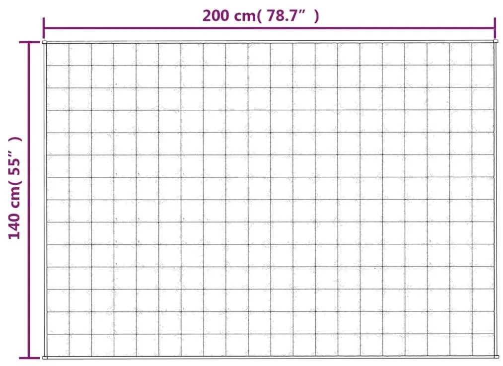 Manta pesada 10 kg 140x200 cm tecido azul