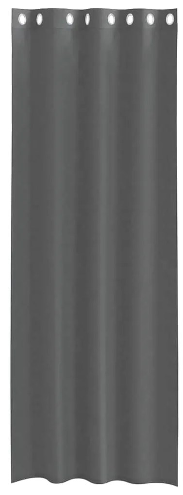 Cortinas de voile com ilhós 2 pcs cinzento-escuro 140x260 cm