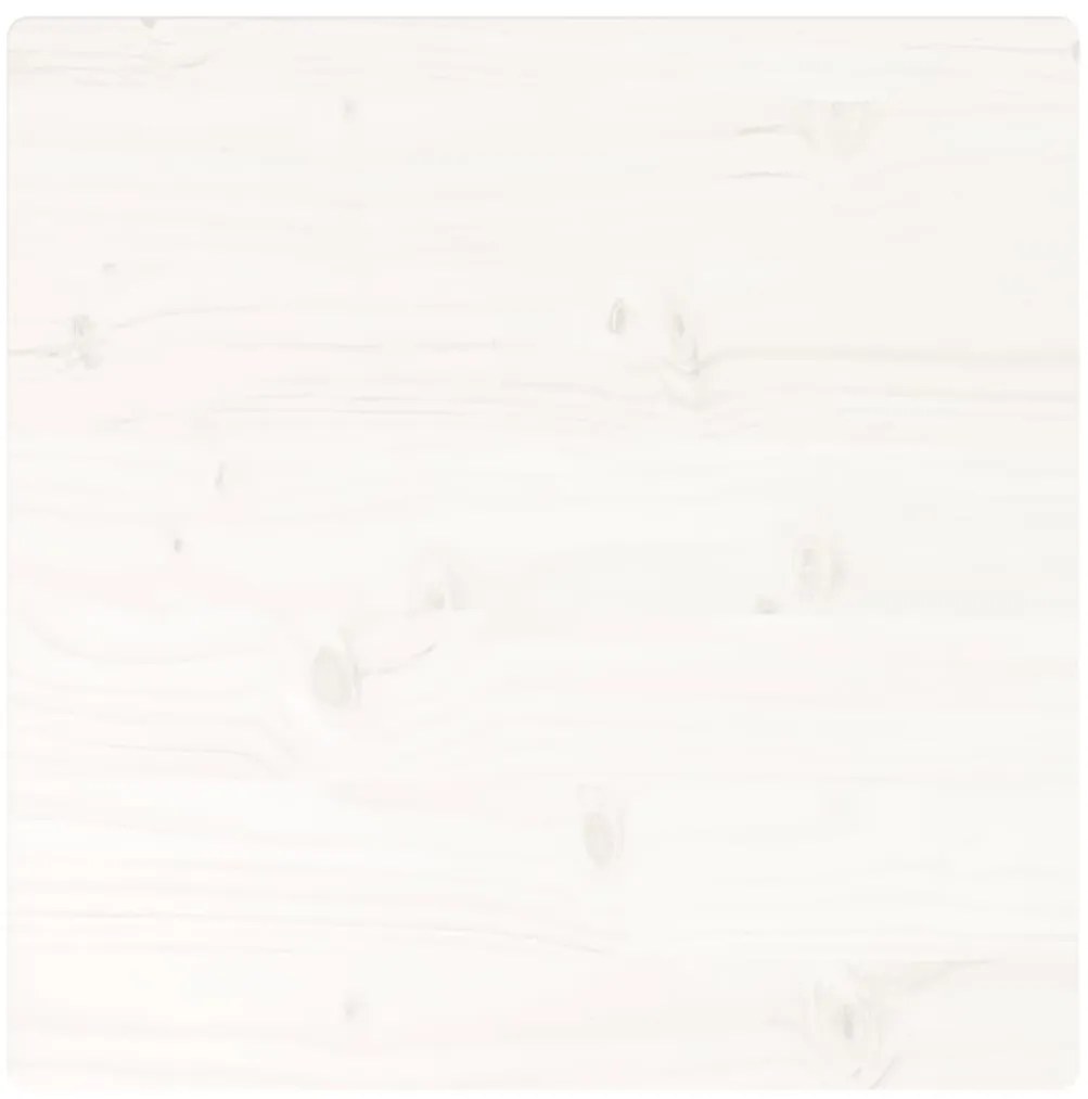 Tampo de mesa quadrado 50x50x2,5 cm pinho maciço branco