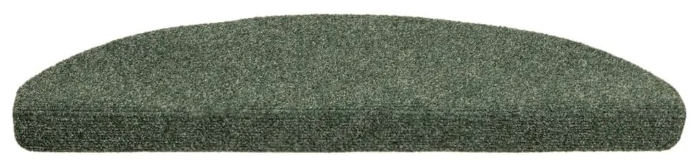 Tapetes de escada autoadesivos 10 pcs 65x21x4 cm agulhado verde