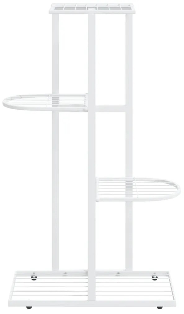 Suporte de vasos c/ 4 prateleiras 43x22x76 cm metal branco