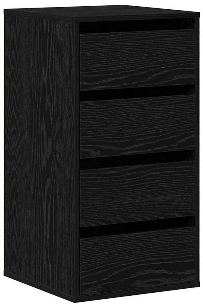 Cômoda de Canto Preto Carvalho 40x41x76 cm Madeira Derivada