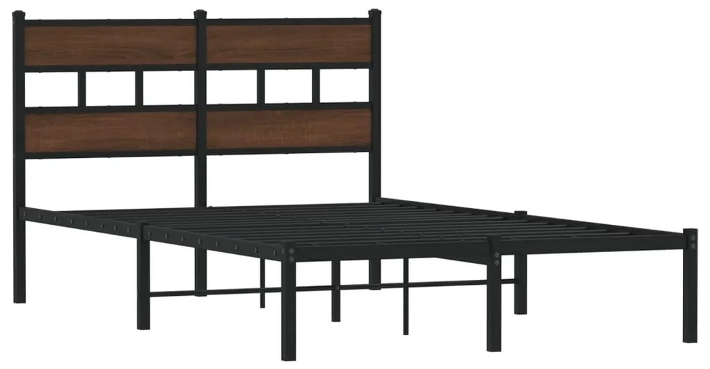 Cama sem colchão com cabeceira 120x190 cm carvalho castanho