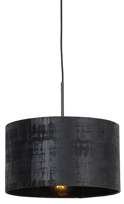 Candeeiro de suspensão moderno preto com cúpula preta 35 cm - Combi Moderno