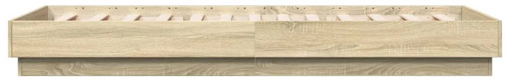 Estrutura de cama com luzes LED 90x200 cm carvalho sonoma