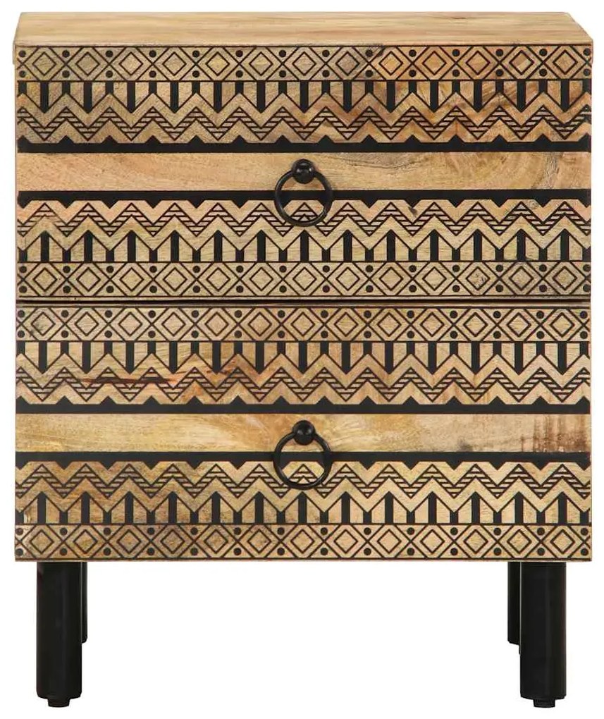 Mesa de cabeceira 2 pcs 40x33,5x46 cm mangueira áspera maciça