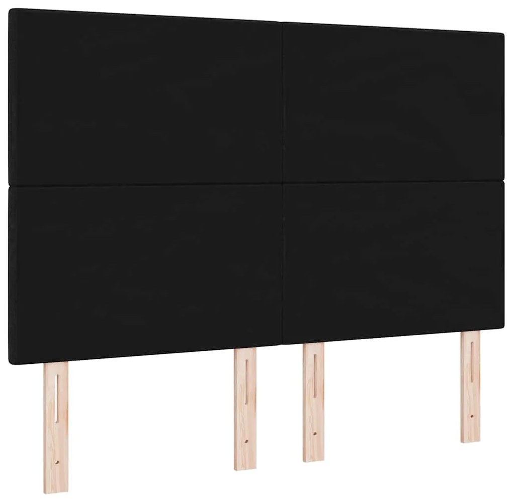 Cabeceira de cama LED preta de 80 cm em tecido