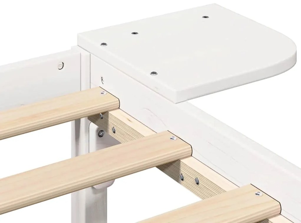 Estrutura de cama com mesas de cabeceira Branco 140 x 190 cm