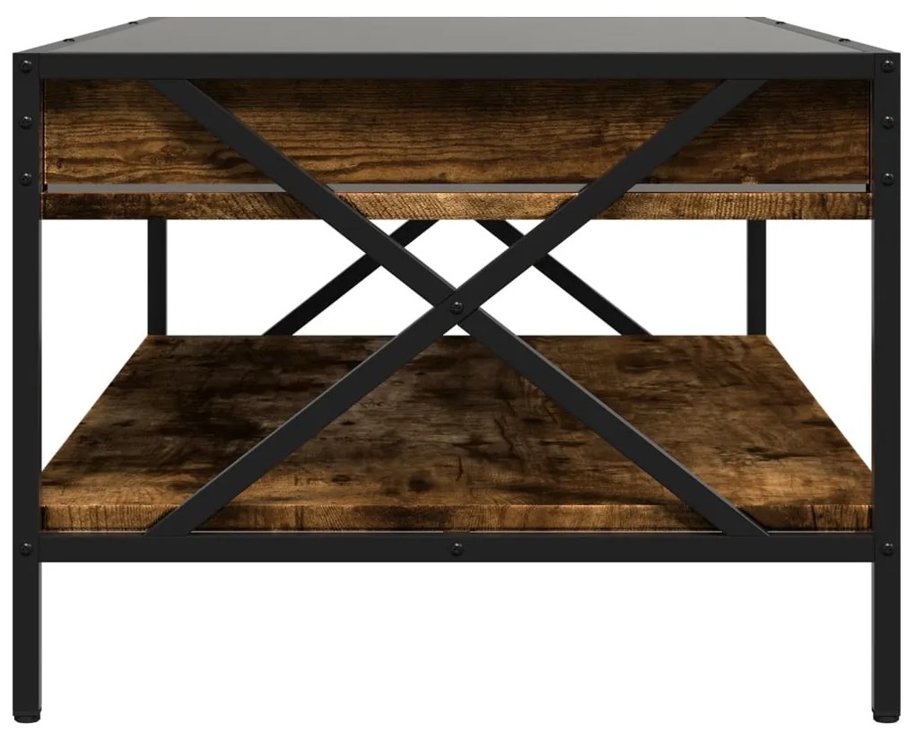 Mesa de centro luzes LED Infinity 90x50x38 cm carvalho fumado