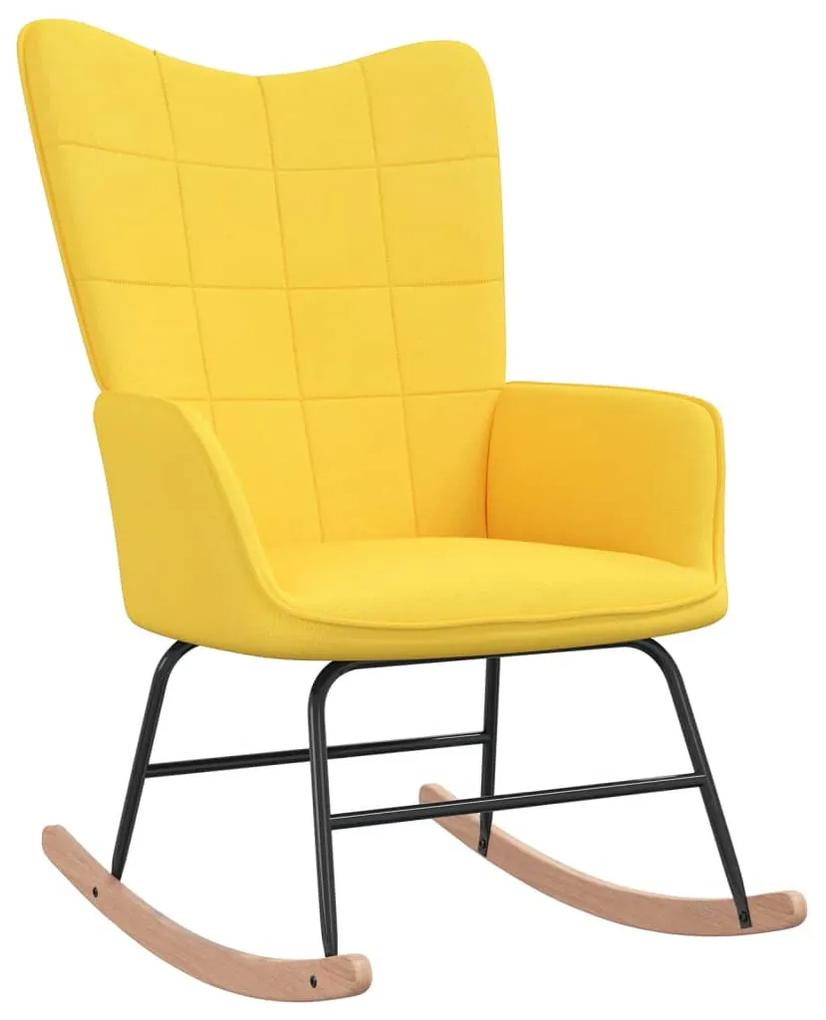 328014 vidaXL Cadeira de baloiço tecido amarelo mostarda