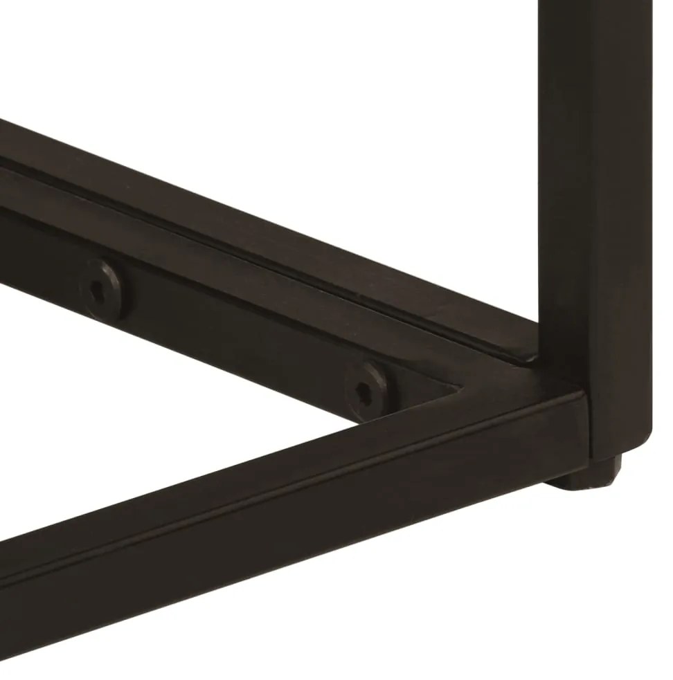 Mesa consola 90x30x76 cm mangueira maciça e ferro preto