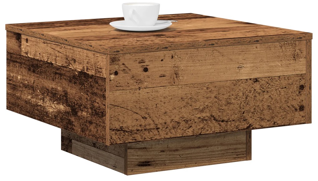 Mesa de Café , Madeira Antiga, 55x55x31 cm, Madeira Engenheirada