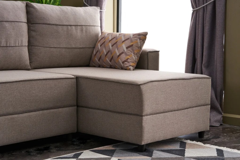 Sofá-cama de Canto Ece – Creme – 242 x 88 x 90 cm
