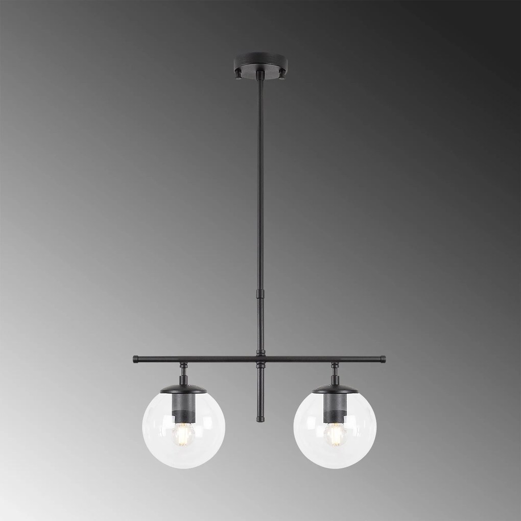 Candeeiro de Teto Roe – Preto – 52 x 15 x 36-76 cm