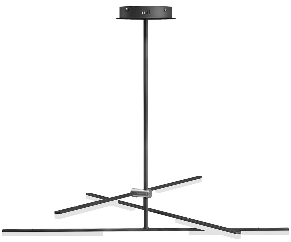 HOMCOM Candeeiro Suspenso Moderno Candeeiro de Teto LED com Ângulo de Luz Ajustável Pantalla de Acrílico Ø100x79 cm Preto | Aosom Portugal