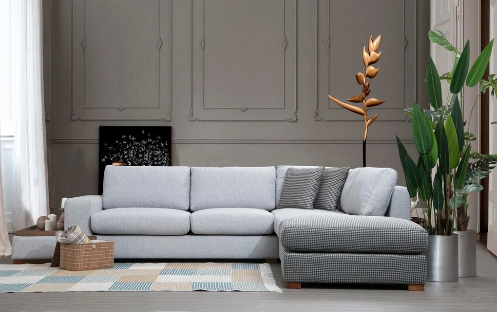 Sofá de Canto Loop – Cinzento Claro – 246 cm x 308 cm