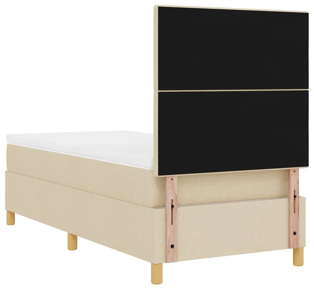 Cama Box Spring com Colchão Creme de Solteiro