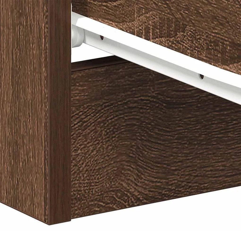 Mesa cabeceira 2pcs 38x35x56cm deriv. madeira carvalho castanho