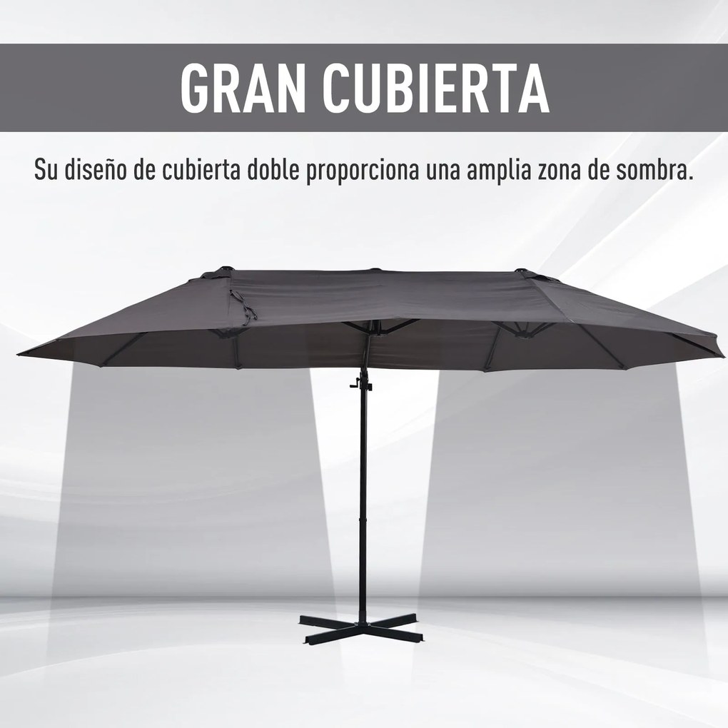 Chapéu de Sol Duplo Inclinável para Jardim Terraço Chapéu de Sol Excên
