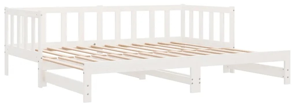 Sofá-cama com gavetão 90x190 cm madeira de pinho maciça branco