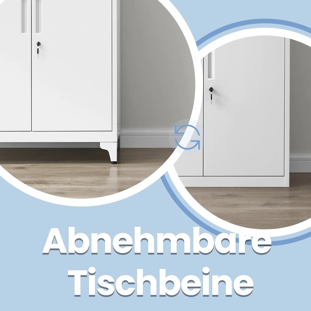 Armário arquivo escritório com fechadura e 2 portas 40 x 80 x 90 cm branco