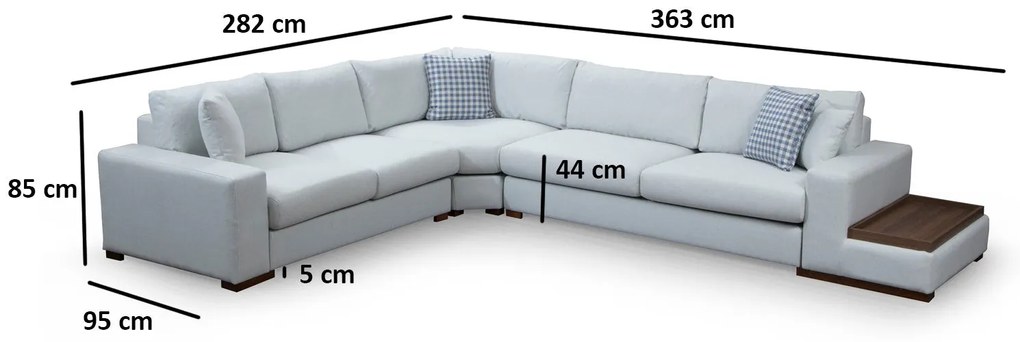 Sofá de Canto Loop – Branco – 282 x 363 cm