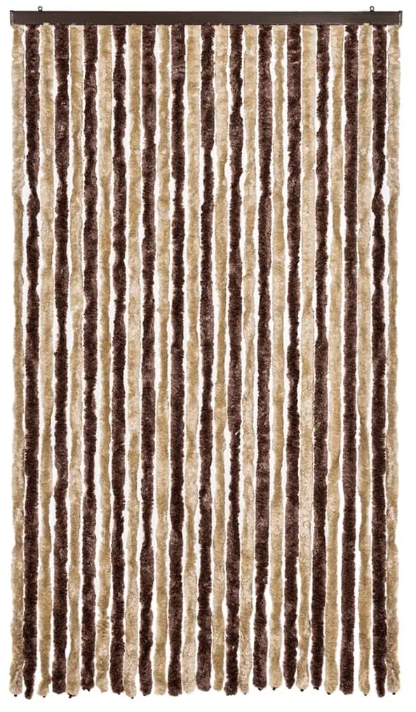 Cortina anti-insetos 118x220 cm chenille bege e castanho-claro