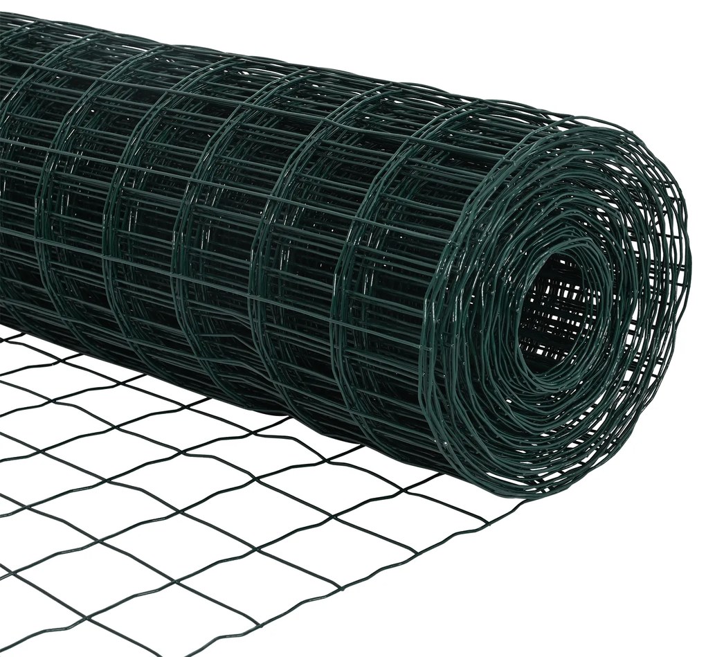 Cerca Euro da com 13 Postes 0.4x25 m de Aço Galvanizado Verde