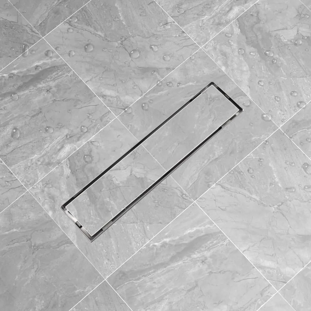 Dreno de chuveiro linear 530x140 mm aço inoxidável