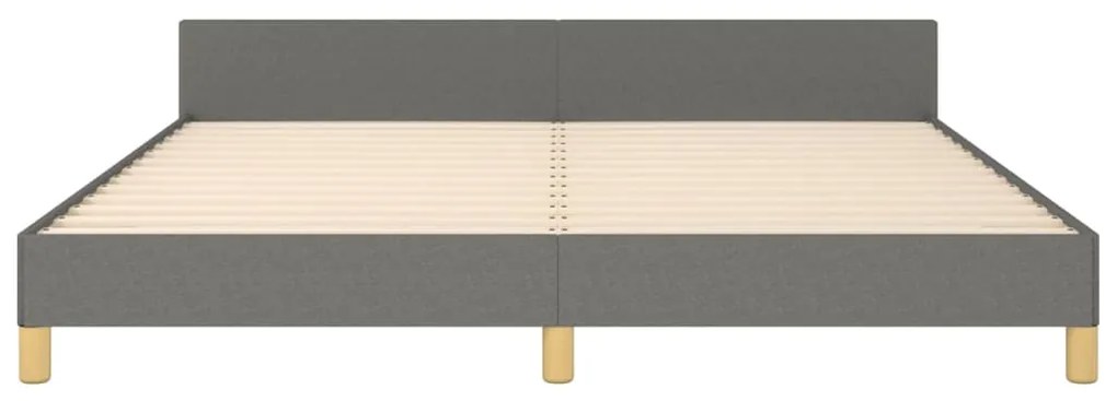 Estrutura de cama sem colchão 160x200 cm tecido cinzento-escuro