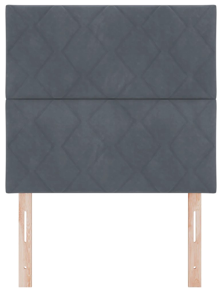 Cabeceira Design de Blocos de Diamante Cinza Escura 90 cm Veludo